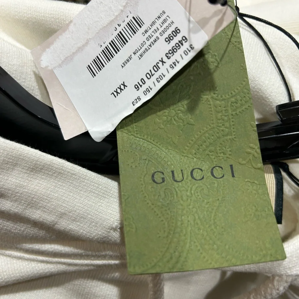 Men's Gucci FIRENZE 1921 cotton hoodie interlocking G/web stripe size XXXL